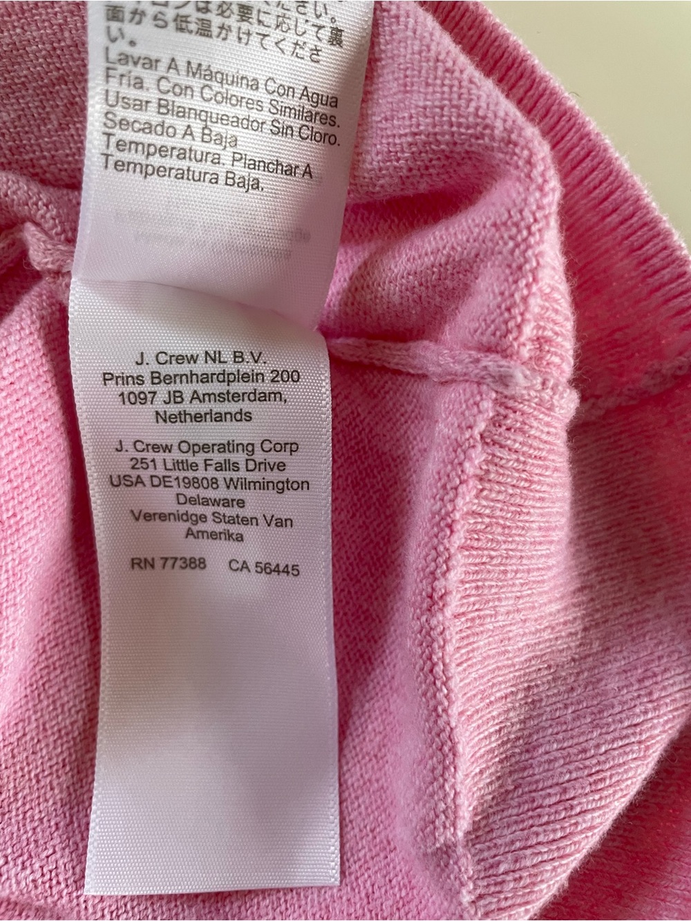 J. Crew Pink V-Neck Collar 100% Cotton Sweater Size Medium - Picture 8 of 8